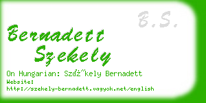 bernadett szekely business card